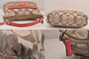 Auth COACH Signature Poppy 2Way Shoulder Bag Canvas Leather F20064 Beige 8698M