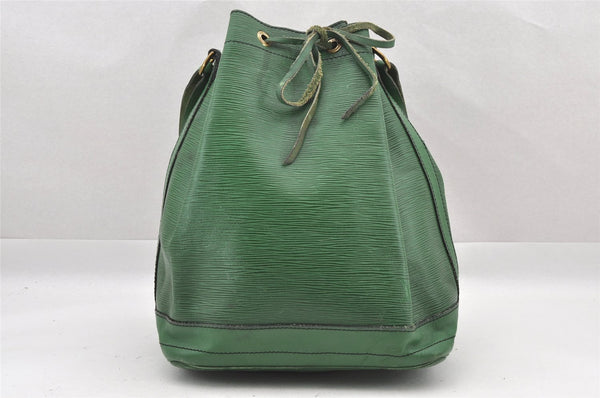 Authentic Louis Vuitton Epi Noe Shoulder Drawstring Bag Green Old Model LV 8699I