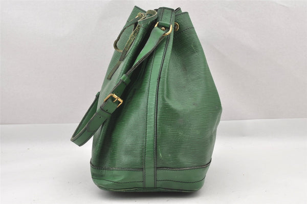 Authentic Louis Vuitton Epi Noe Shoulder Drawstring Bag Green Old Model LV 8699I