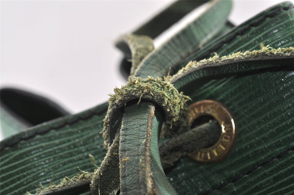 Authentic Louis Vuitton Epi Noe Shoulder Drawstring Bag Green Old Model LV 8699I