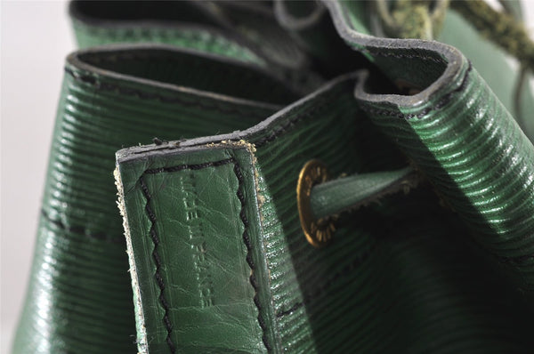 Authentic Louis Vuitton Epi Noe Shoulder Drawstring Bag Green Old Model LV 8699I