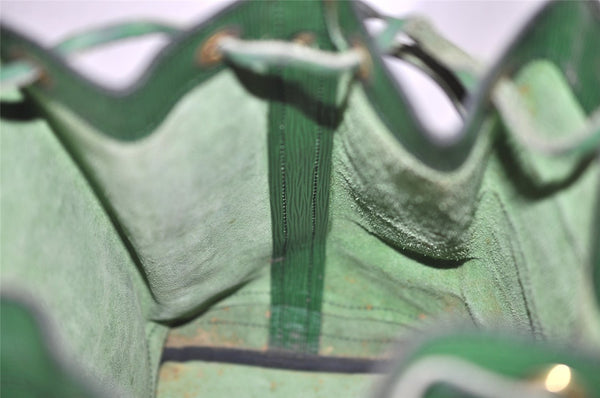 Authentic Louis Vuitton Epi Noe Shoulder Drawstring Bag Green Old Model LV 8699I