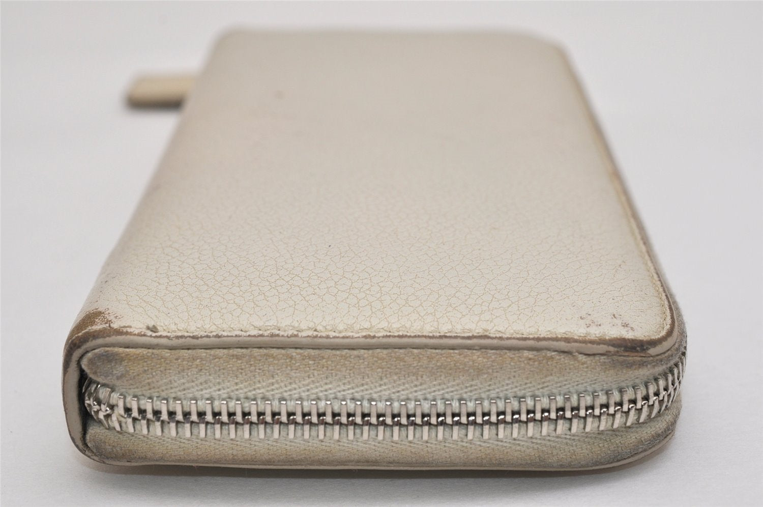 Authentic SAINT LAURENT Vintage Long Wallet Purse Leather White 8699J