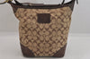 Authentic COACH Signature Shoulder Cross Bag Canvas Leather F12390 Brown 8699M