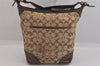 Authentic COACH Signature Shoulder Cross Bag Canvas Leather F12390 Brown 8699M