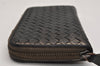 Authentic BOTTEGA VENETA Intrecciato Leather Long Wallet Purse Black Box 8700J