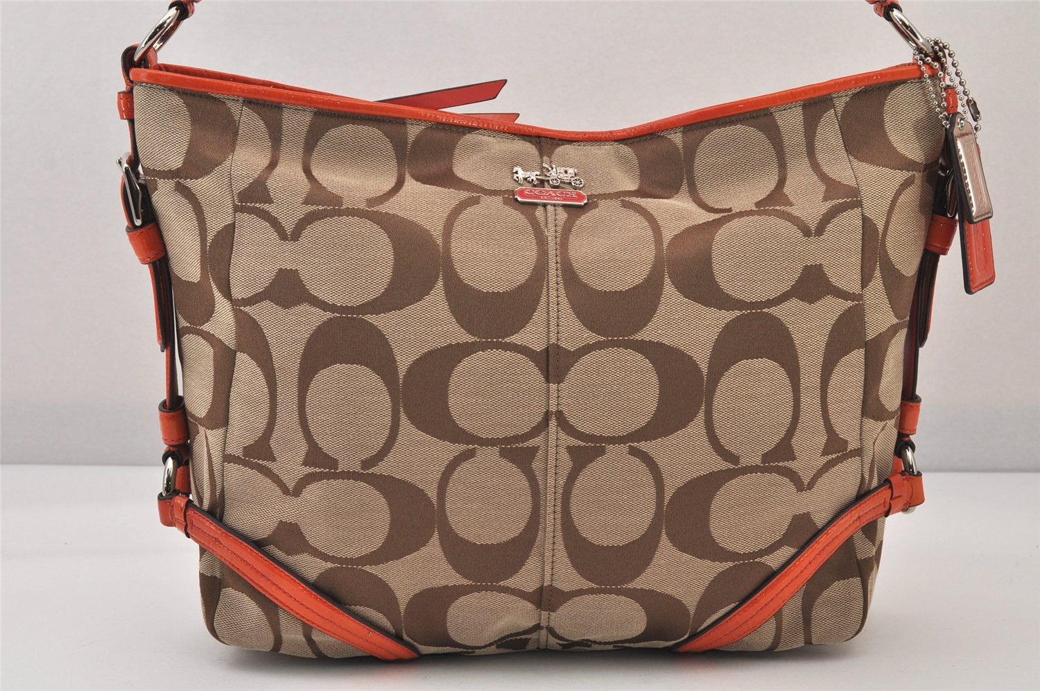 Authentic COACH Signature Shoulder Bag PVC Leather 18093 Blown 8700M