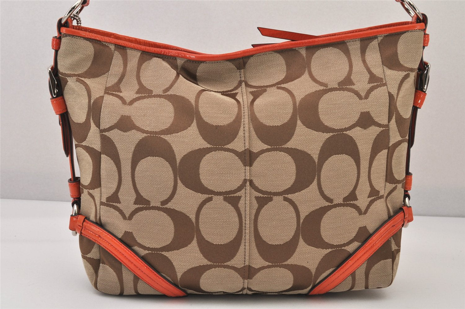 Authentic COACH Signature Shoulder Bag PVC Leather 18093 Blown 8700M