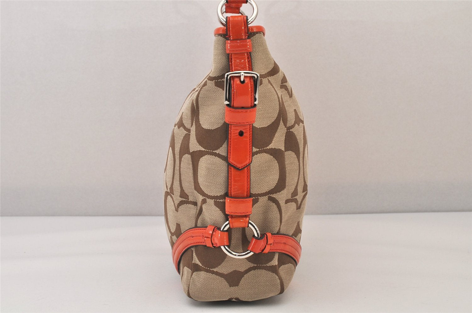 Authentic COACH Signature Shoulder Bag PVC Leather 18093 Blown 8700M