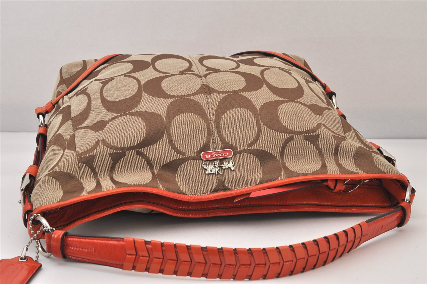 Authentic COACH Signature Shoulder Bag PVC Leather 18093 Blown 8700M