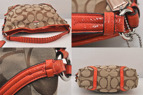 Authentic COACH Signature Shoulder Bag PVC Leather 18093 Blown 8700M