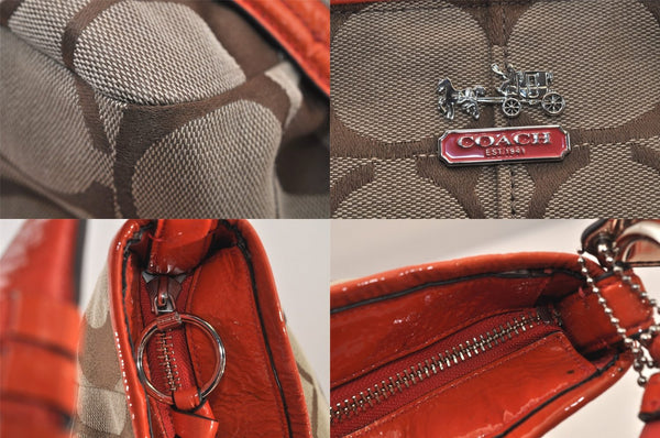 Authentic COACH Signature Shoulder Bag PVC Leather 18093 Blown 8700M