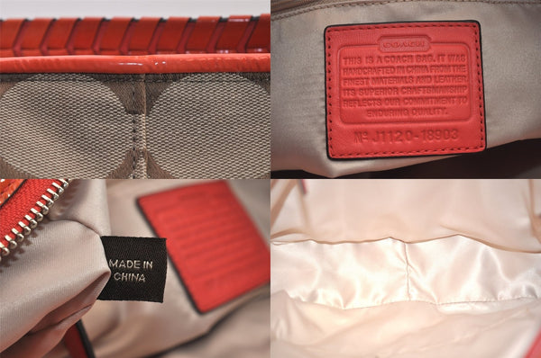Authentic COACH Signature Shoulder Bag PVC Leather 18093 Blown 8700M