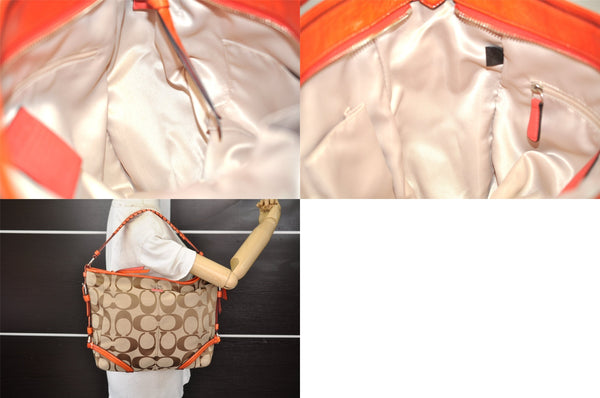 Authentic COACH Signature Shoulder Bag PVC Leather 18093 Blown 8700M