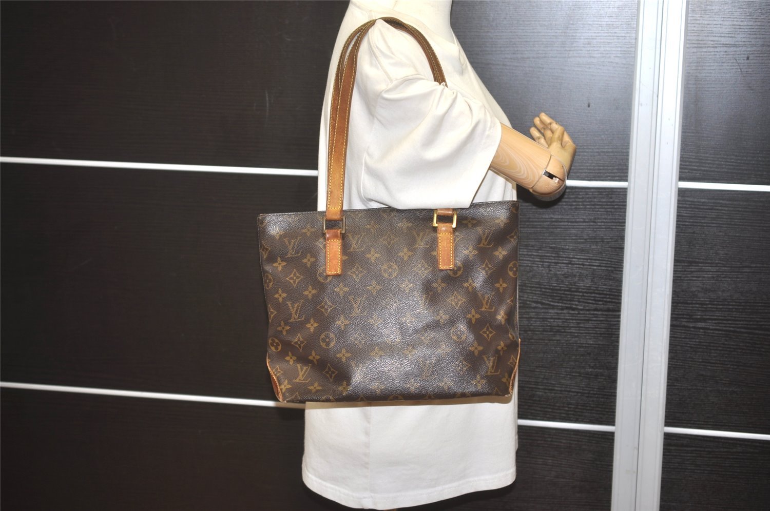 Authentic Louis Vuitton Monogram Cabas Piano Shoulder Tote Bag M51148 LV 8701I
