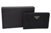 Authentic PRADA Vintage Nylon Trifold Wallet Purse Black Box 8702J