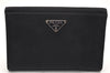 Authentic PRADA Vintage Nylon Trifold Wallet Purse Black Box 8702J