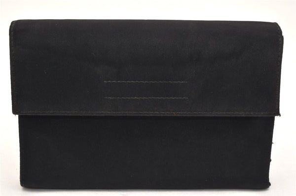 Authentic PRADA Vintage Nylon Trifold Wallet Purse Black Box 8702J