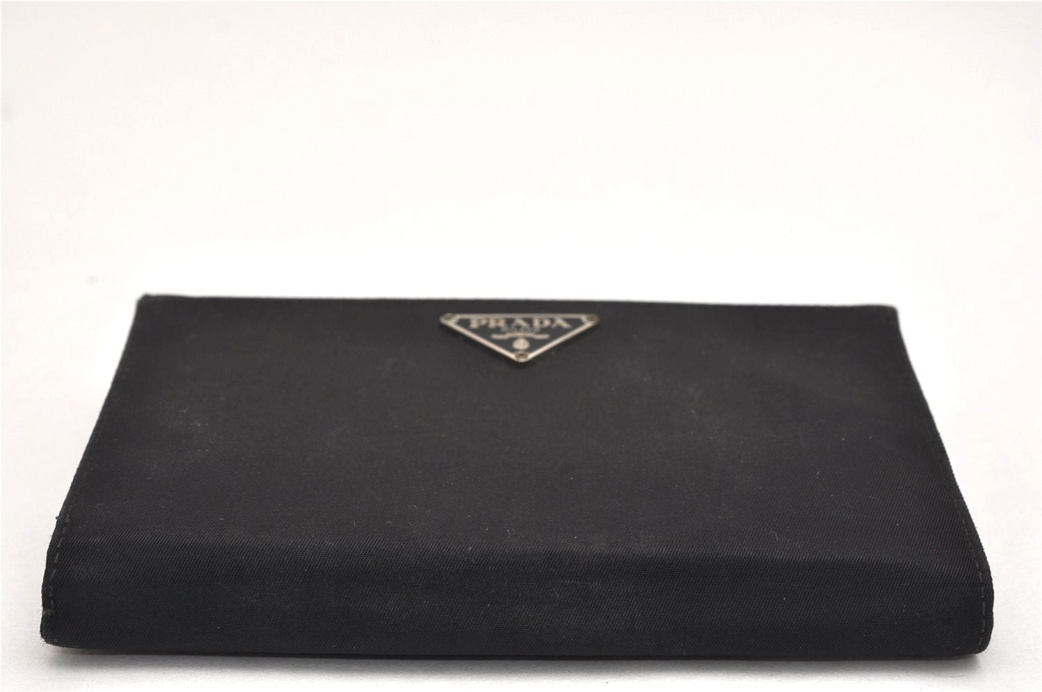 Authentic PRADA Vintage Nylon Trifold Wallet Purse Black Box 8702J