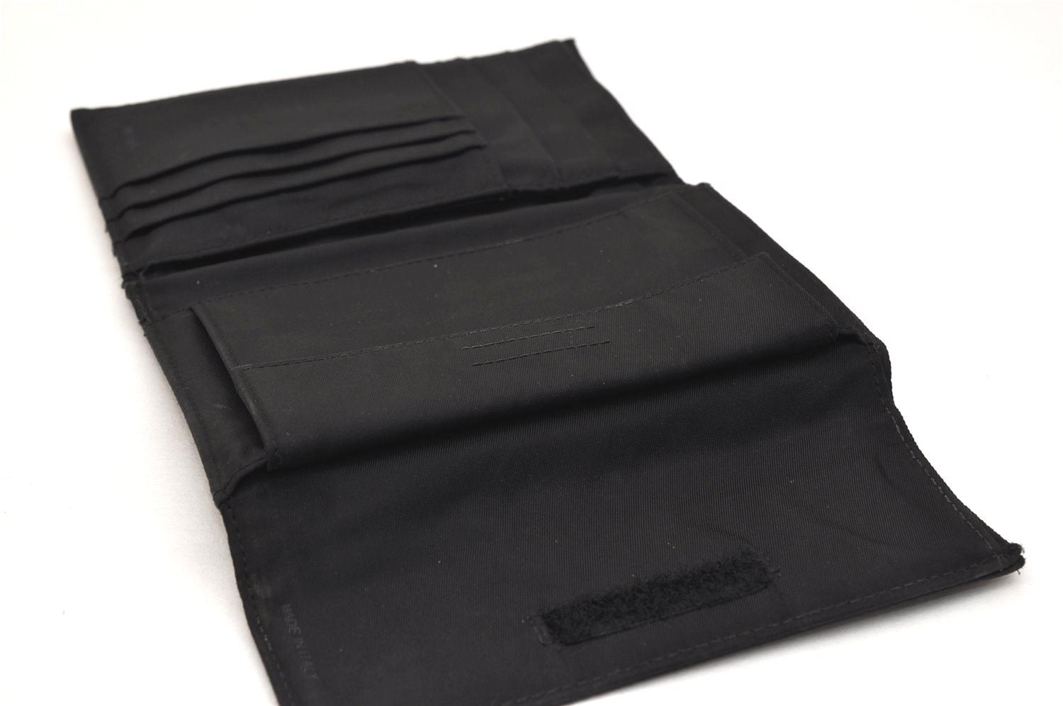 Authentic PRADA Vintage Nylon Trifold Wallet Purse Black Box 8702J