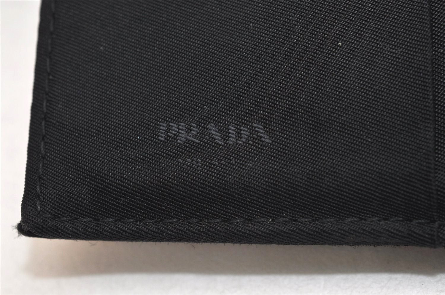 Authentic PRADA Vintage Nylon Trifold Wallet Purse Black Box 8702J