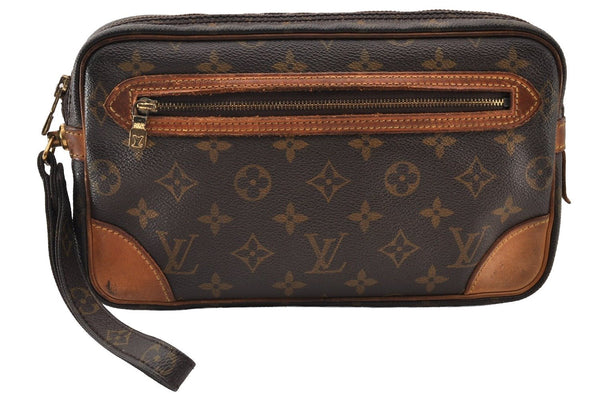 Authentic Louis Vuitton Monogram Marly Dragonne GM M51825 Clutch Hand Bag 8703I