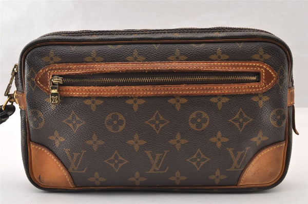 Authentic Louis Vuitton Monogram Marly Dragonne GM M51825 Clutch Hand Bag 8703I