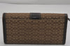 Authentic COACH Signature Vintage Long Wallet Purse Canvas Leather Brown 8703J