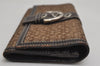 Authentic COACH Signature Vintage Long Wallet Purse Canvas Leather Brown 8703J