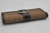 Authentic COACH Signature Vintage Long Wallet Purse Canvas Leather Brown 8703J