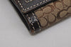 Authentic COACH Signature Vintage Long Wallet Purse Canvas Leather Brown 8703J