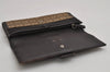 Authentic COACH Signature Vintage Long Wallet Purse Canvas Leather Brown 8703J