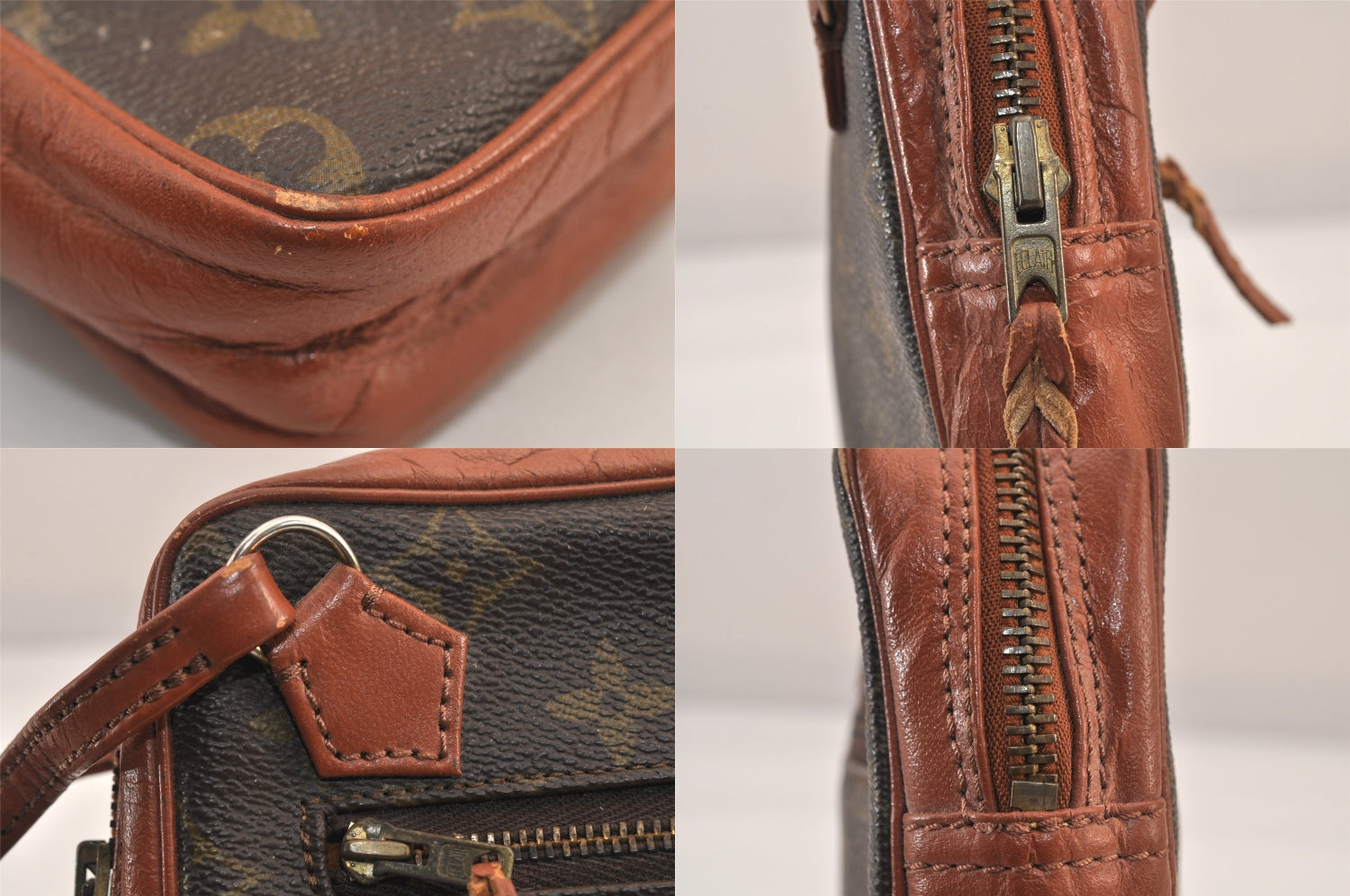 Authentic Louis Vuitton Monogram Pochette Sport Clutch Hand Bag Old Model 8703M