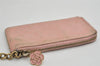 Authentic CHANEL Vintage Calf Skin Bicolore Camellia Coin Purse Case Pink 8706J