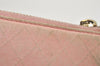 Authentic CHANEL Vintage Calf Skin Bicolore Camellia Coin Purse Case Pink 8706J