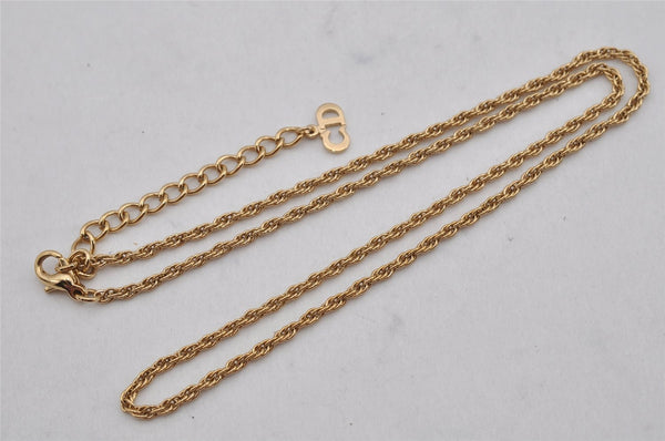 Authentic Christian Dior Vintage Gold Tone Chain Pendant Necklace CD 8707J