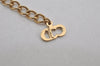 Authentic Christian Dior Vintage Gold Tone Chain Pendant Necklace CD 8707J