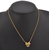 Authentic GIVENCHY Logo Ribbon Rhinestone Chain Pendant Necklace Gold Tone 8708J