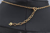 Authentic NINA RICCI Gold Tone Rhinestone Drop Chain Pendant Necklace 8710J