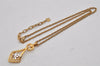 Authentic NINA RICCI Gold Tone Rhinestone Drop Chain Pendant Necklace 8710J