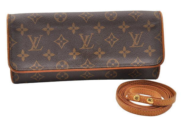 Authentic Louis Vuitton Monogram Pochette Twin GM Shoulder Bag M51852 LV 8711I