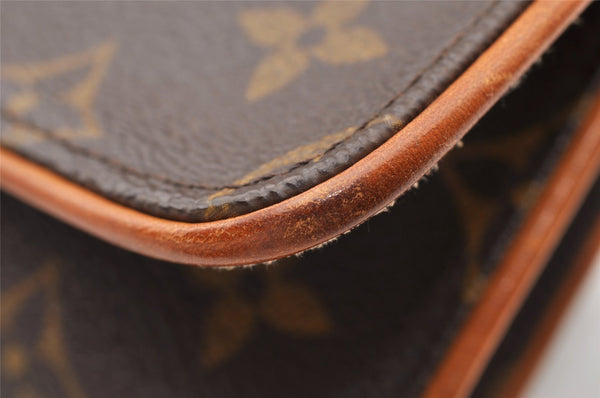 Authentic Louis Vuitton Monogram Pochette Twin GM Shoulder Bag M51852 LV 8711I