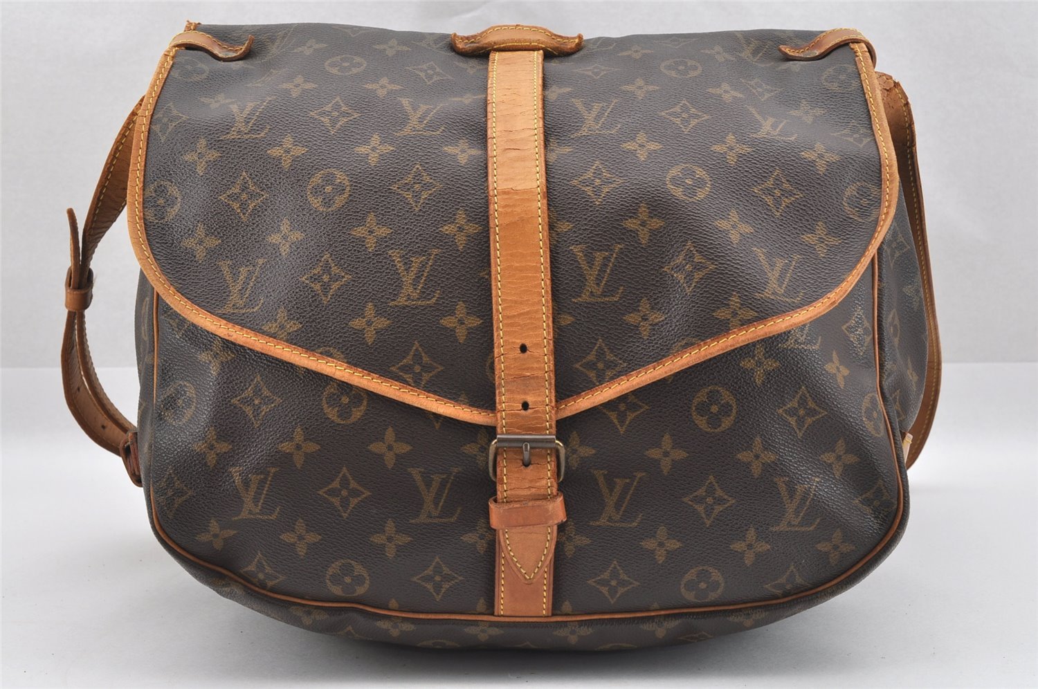 Authentic Louis Vuitton Monogram Saumur 35 Shoulder Cross Bag M42254 Junk 8712I