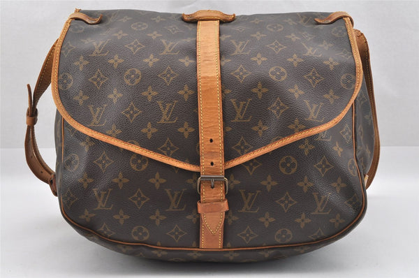 Authentic Louis Vuitton Monogram Saumur 35 Shoulder Cross Bag M42254 Junk 8712I