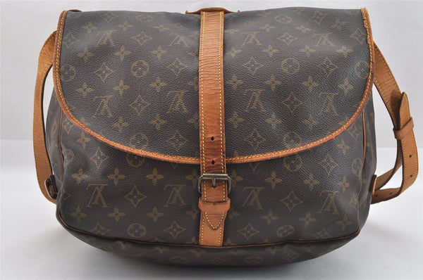 Authentic Louis Vuitton Monogram Saumur 35 Shoulder Cross Bag M42254 Junk 8712I