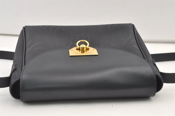 Authentic NINA RICCI Vintage PVC Leather Shoulder Cross Bag Purse Navy 8712J