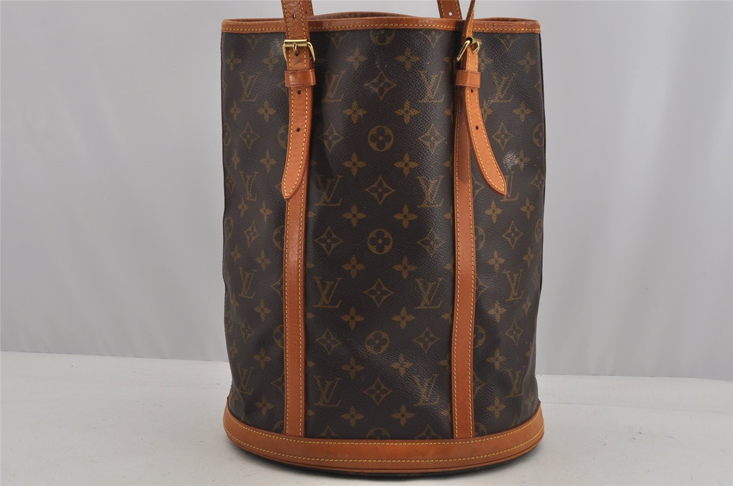 Authentic Louis Vuitton Monogram Bucket GM Shoulder Tote Bag M42236 Junk 8714I