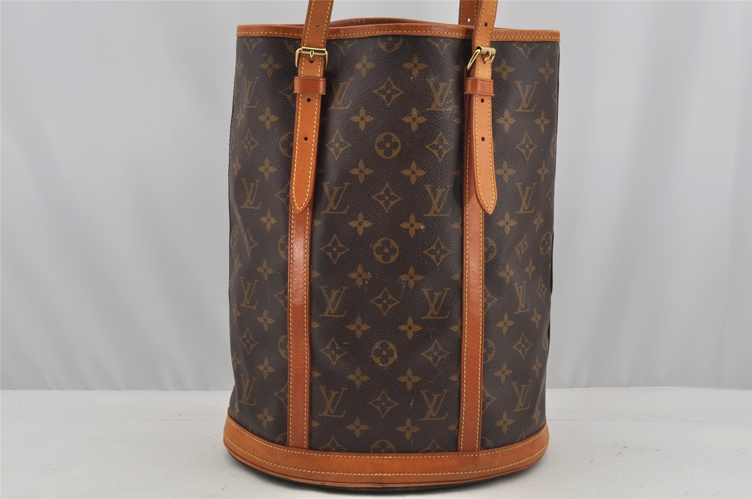 Authentic Louis Vuitton Monogram Bucket GM Shoulder Tote Bag M42236 Junk 8714I