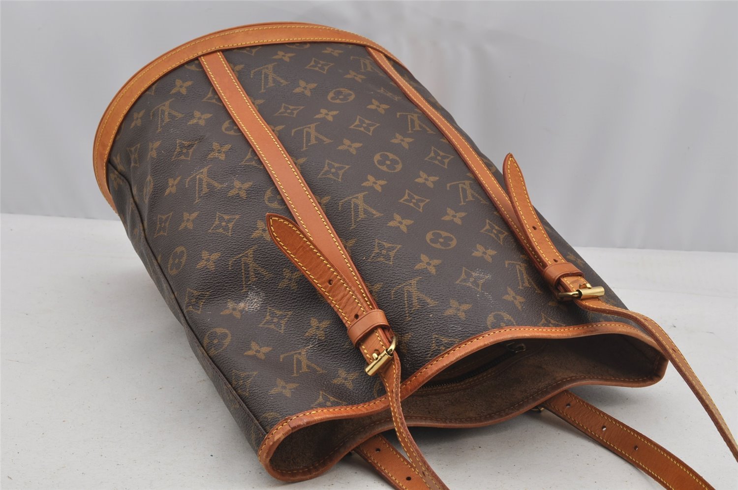 Authentic Louis Vuitton Monogram Bucket GM Shoulder Tote Bag M42236 Junk 8714I