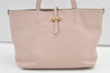 Authentic Salvatore Ferragamo Vintage Gancini Leather Hand Tote Bag Pink 8714J